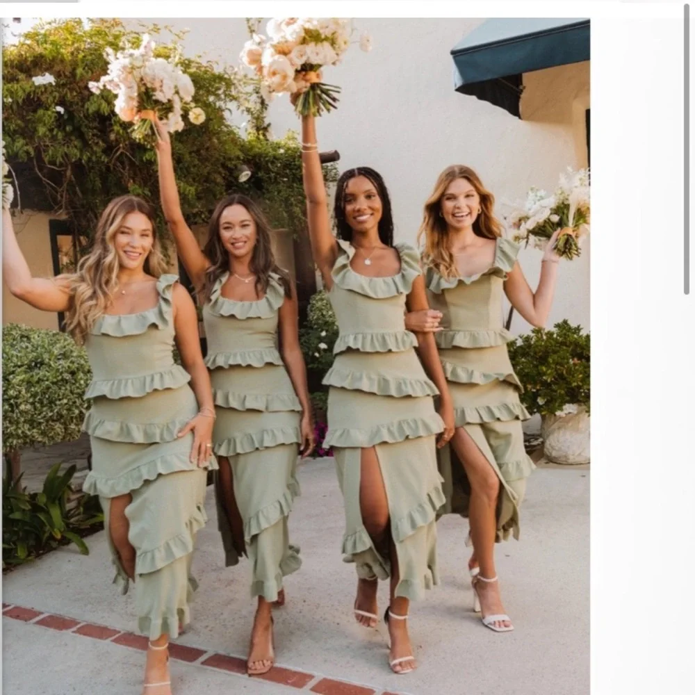 Show Me Your MuMu Green Ruffle Maxi Dress - Picture 2 of 5
